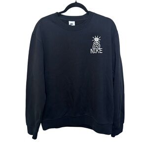 Nike Sportswear Fleece Crew Mens Size M Black/White